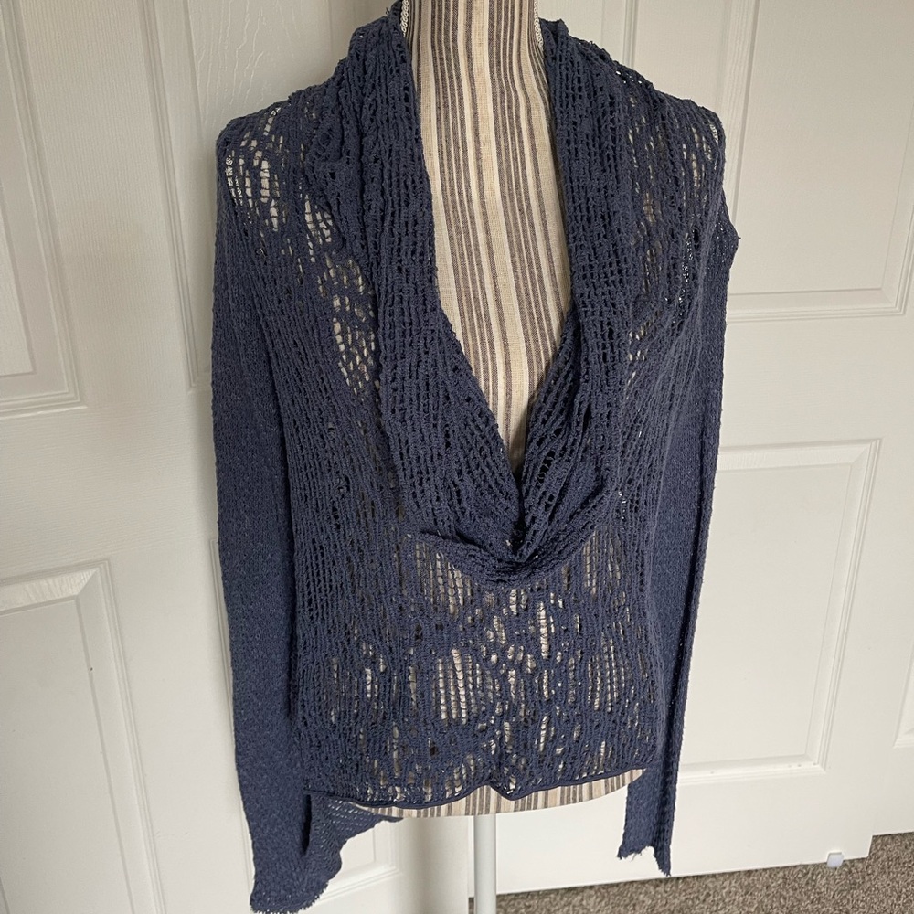 Very cute cowel neck crocheted look sweater
